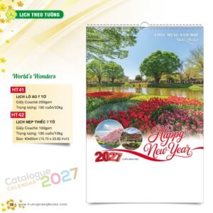 Lịch Treo Tường 2027 HT Mẫu HT41 (40 x 60cm) Xưởng In Ép Kim Nhũ Vàng Tận Gốc in logo doanh nghiệp quà tặng Tết tại Xưởng Quà Tặng Quang Vũ