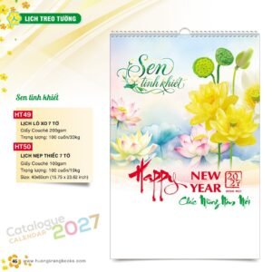 Lịch Treo Tường 2027 HT Mẫu HT49 (40 x 60cm) Xưởng In Ép Kim Nhũ Vàng Tận Gốc in logo doanh nghiệp quà tặng Tết tại Xưởng Quà Tặng Quang Vũ