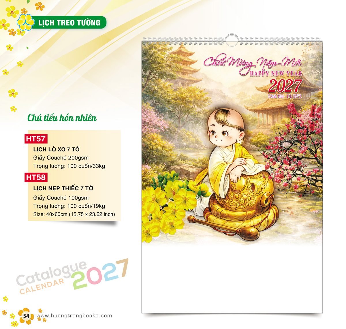 Lịch Treo Tường 2027 HT Mẫu HT57 (40 x 60cm) Xưởng In Ép Kim Nhũ Vàng Tận Gốc Lịch Treo Tường 2027 HT Mẫu HT57 (40 x 60cm) Xưởng In Ép Kim Nhũ Vàng Tận Gốc in logo doanh nghiệp quà tặng Tết tại Xưởng Quà Tặng Quang Vũ