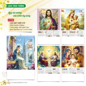 Lịch Treo Tường Nẹp Thiếc 2027 HT Mẫu HT59 (45 x 70cm) Xưởng In Ép Kim Nhũ Vàng Tận Gốc in logo doanh nghiệp quà tặng Tết tại Xưởng Quà Tặng Quang Vũ