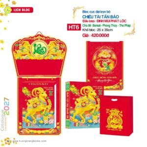Lịch Bloc Cực Đại 2027 HT Mẫu HT6 (25 x 35cm) Xưởng In Ép Kim Nhũ Vàng Tận Gốc in logo doanh nghiệp quà tặng Tết tại Xưởng Quà Tặng Quang Vũ