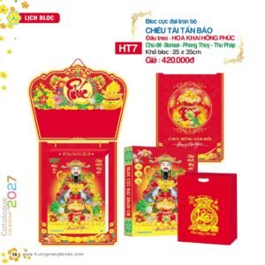 Lịch Bloc Cực Đại 2027 HT Mẫu HT7 (25 x 35cm) Xưởng In Ép Kim Nhũ Vàng Tận Gốc in logo doanh nghiệp quà tặng Tết tại Xưởng Quà Tặng Quang Vũ