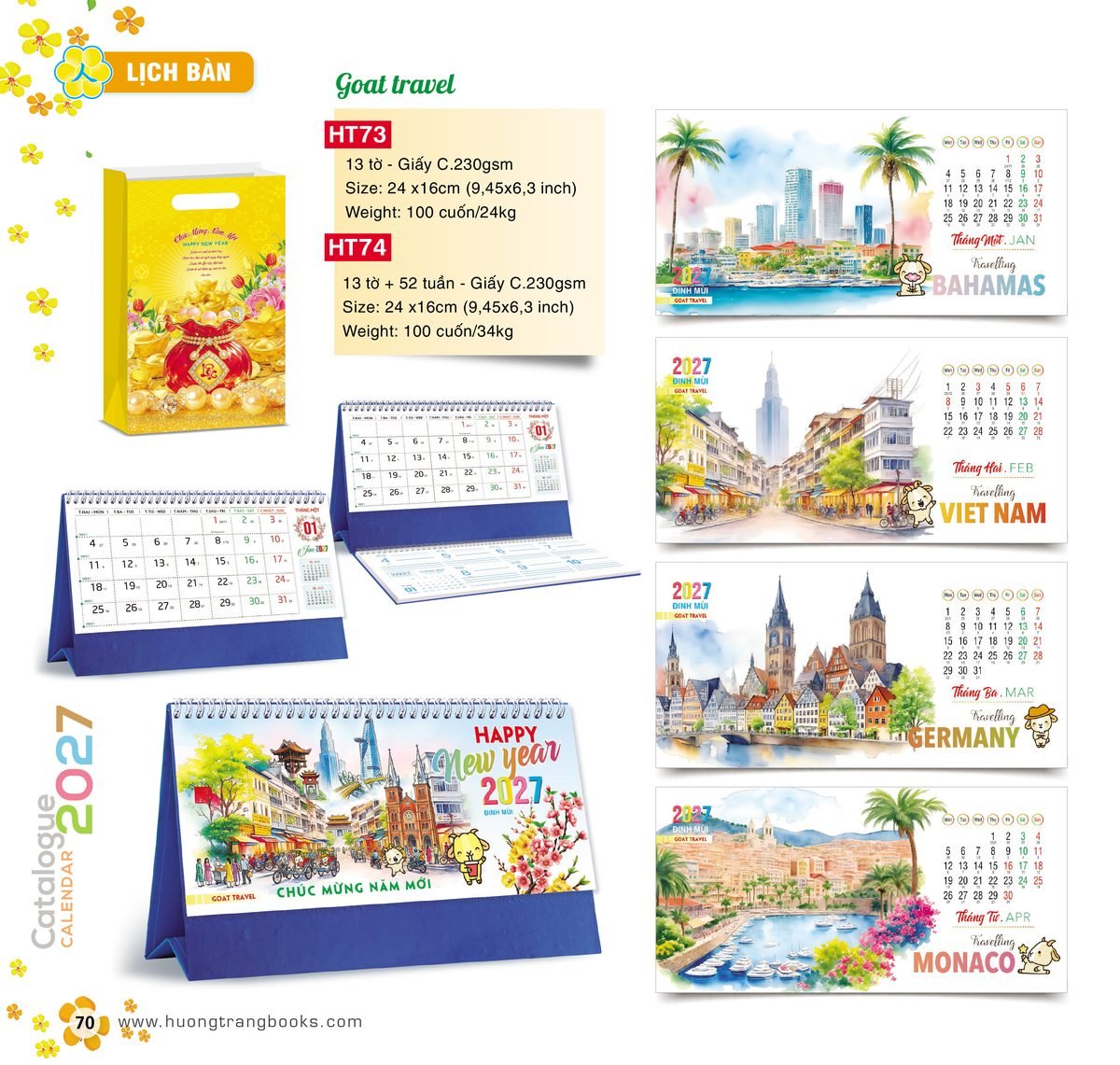 Lịch Để Bàn 2027 HT Mẫu HT73 (24 x 16cm) Xưởng In Ép Kim Nhũ Vàng Tận Gốc Lịch Để Bàn 2027 HT Mẫu HT73 (24 x 16cm) Xưởng In Ép Kim Nhũ Vàng Tận Gốc in logo doanh nghiệp quà tặng Tết tại Xưởng Quà Tặng Quang Vũ