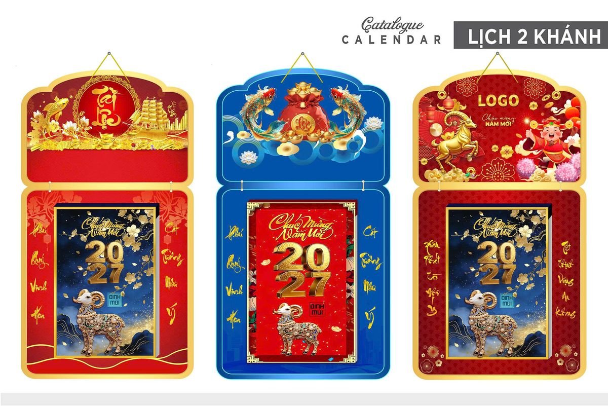 Lịch Khánh Gỗ Lamina 2 Đầu 2027 LM2D_032 Xưởng In Ép Kim Nhũ Vàng Tận Gốc Lịch Khánh Gỗ Lamina 2 Đầu 2027 LM2D_032 - Quà Tặng Quang Vũ