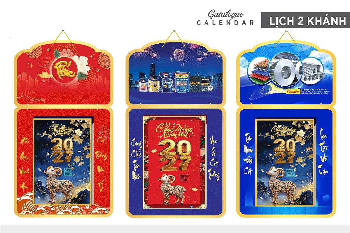 Lịch Khánh Gỗ Lamina 2 Đầu 2027 LM2D_035 Xưởng In Ép Kim Nhũ Vàng Tận Gốc Lịch Khánh Gỗ Lamina 2 Đầu 2027 LM2D_035 - Quà Tặng Quang Vũ