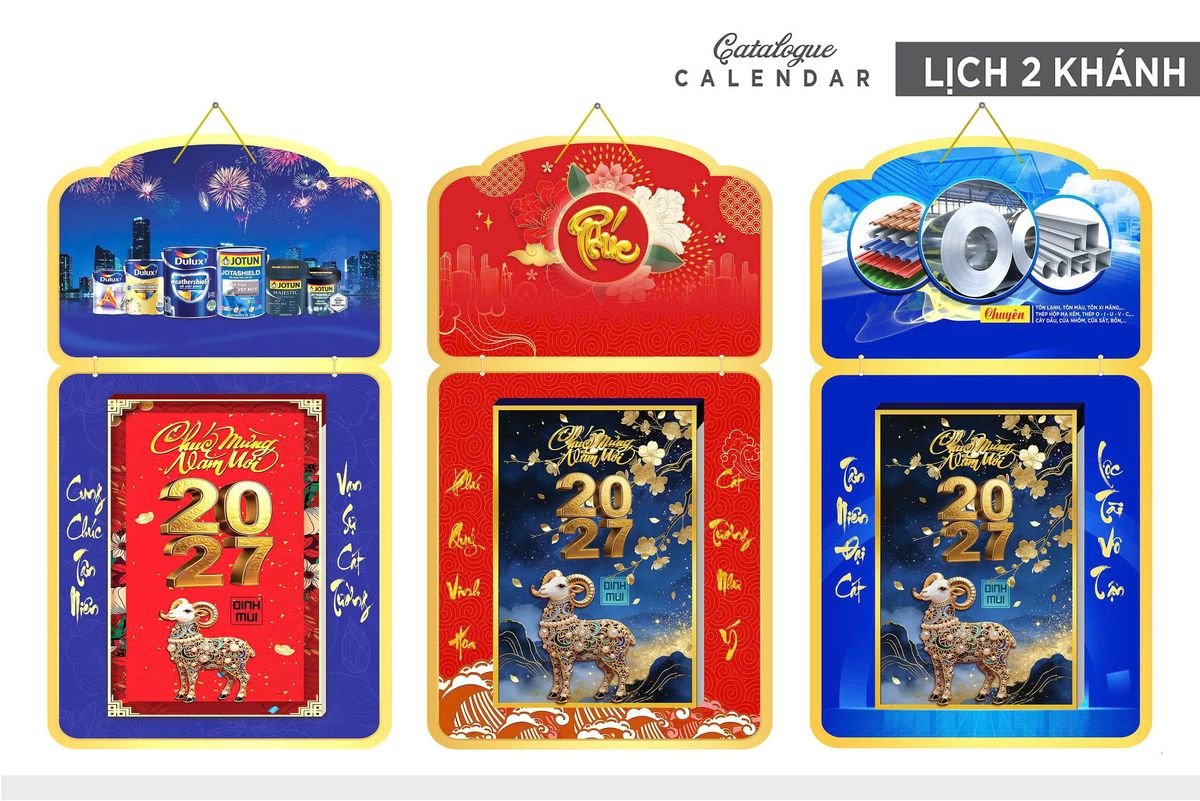 Lịch Khánh Gỗ Lamina 2 Đầu 2027 LM2D_036 - Quà Tặng Quang Vũ