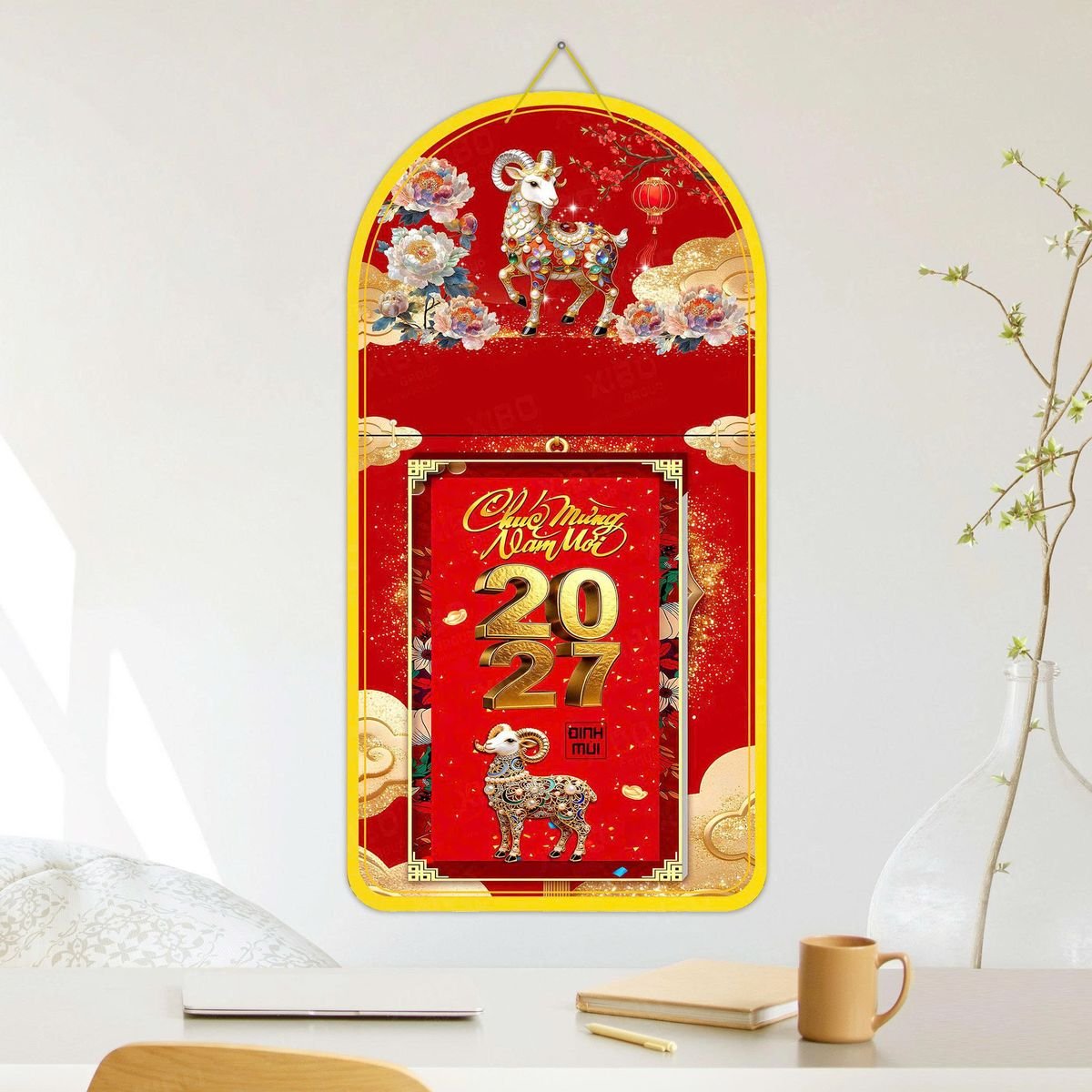 Lịch Khánh Gỗ Lamina 2 Đầu 2027 LM2D_048 - Quà Tặng Quang Vũ