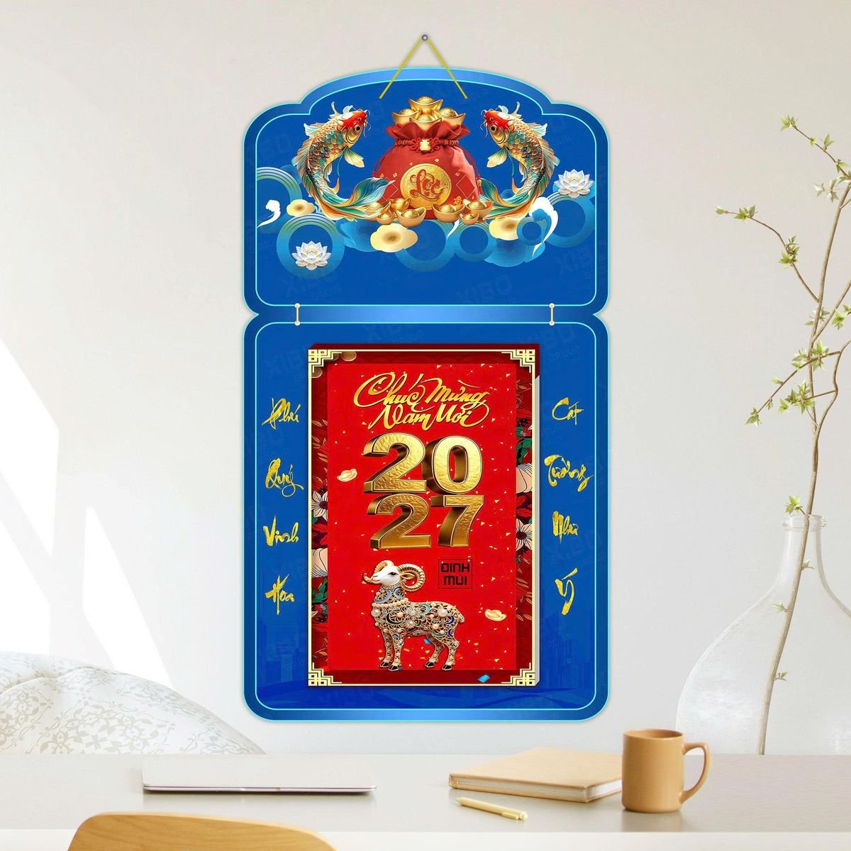 Lịch Khánh Gỗ Lamina 2 Đầu 2027 LM2D_052 - Quà Tặng Quang Vũ