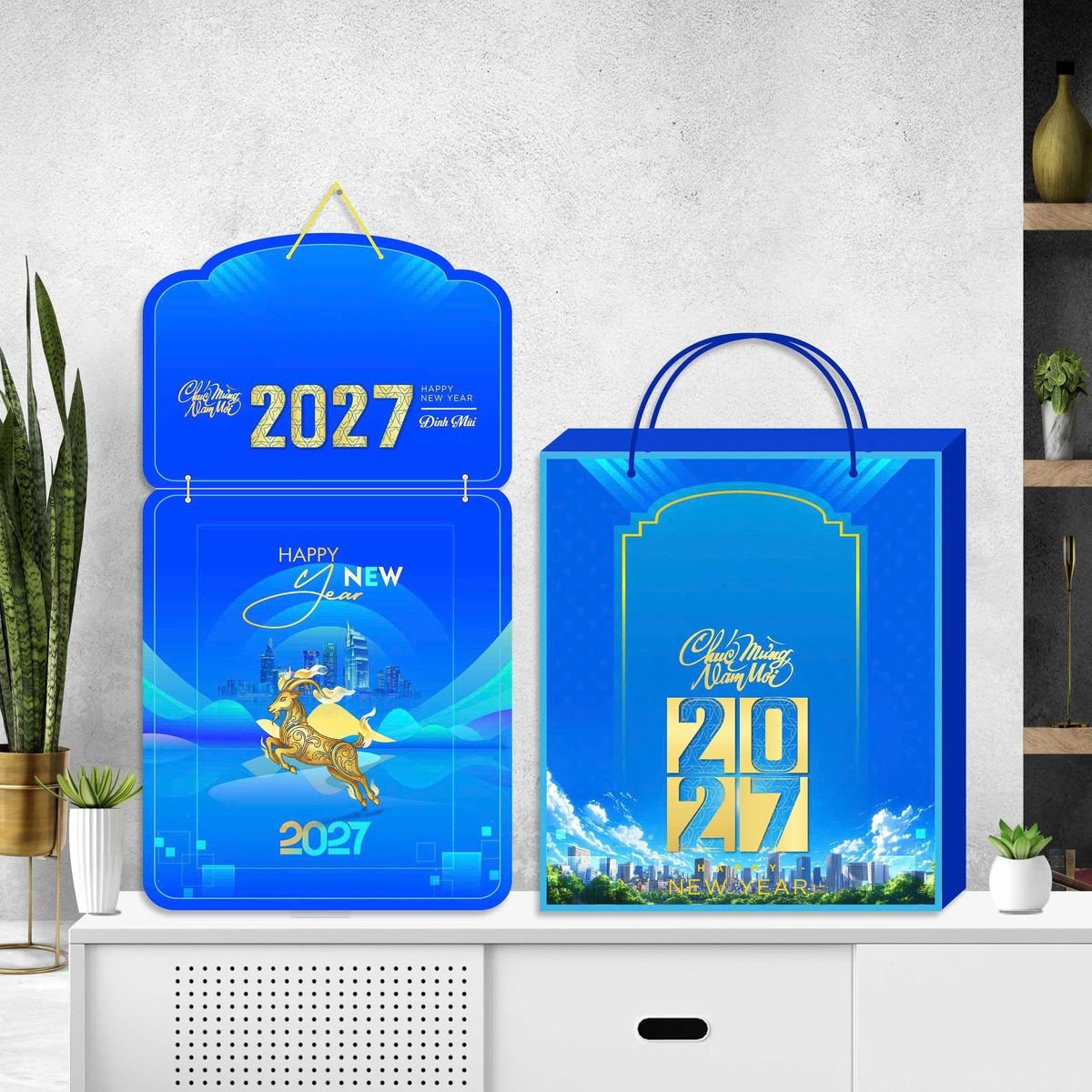 Lịch Khánh Gỗ Lamina 2 Đầu 2027 LM2D_056 - Quà Tặng Quang Vũ