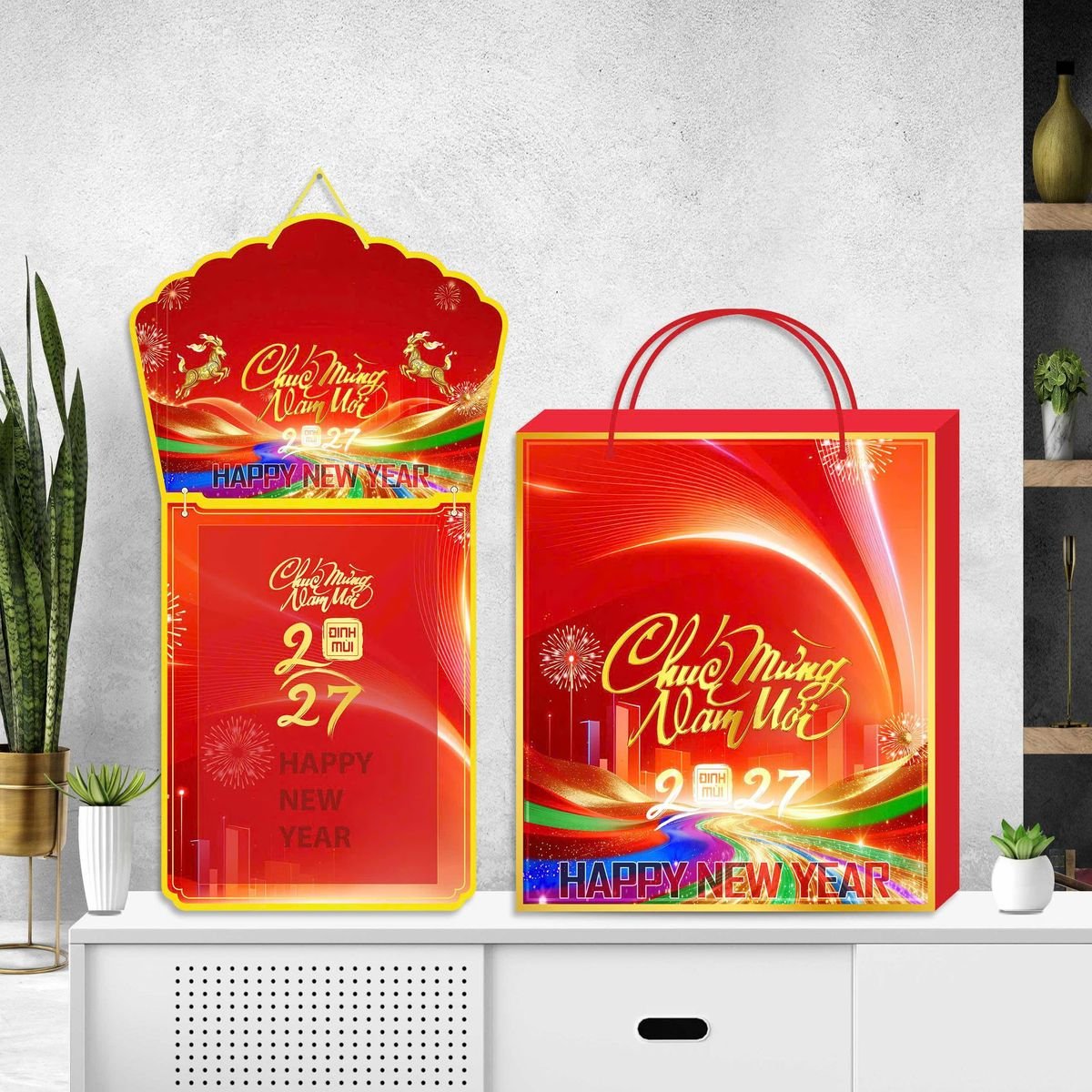 Lịch Khánh Gỗ Lamina 2 Đầu 2027 LM2D_063 - Quà Tặng Quang Vũ