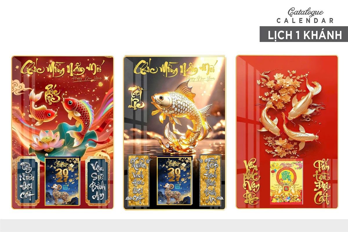 Lịch Gỗ Lamina Cao Cấp 40x60cm 2027 LM406_006 - Quà Tặng Quang Vũ