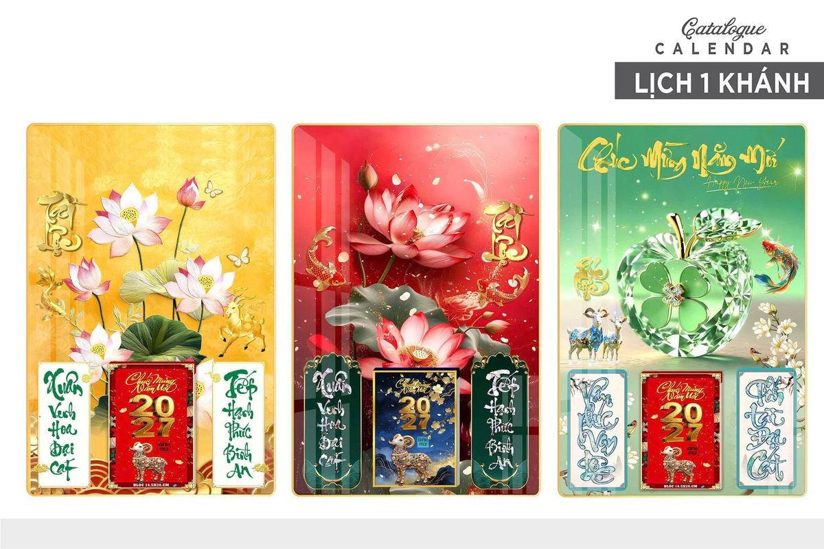 Lịch Gỗ Lamina Cao Cấp 40x60cm 2027 LM406_015 - Quà Tặng Quang Vũ