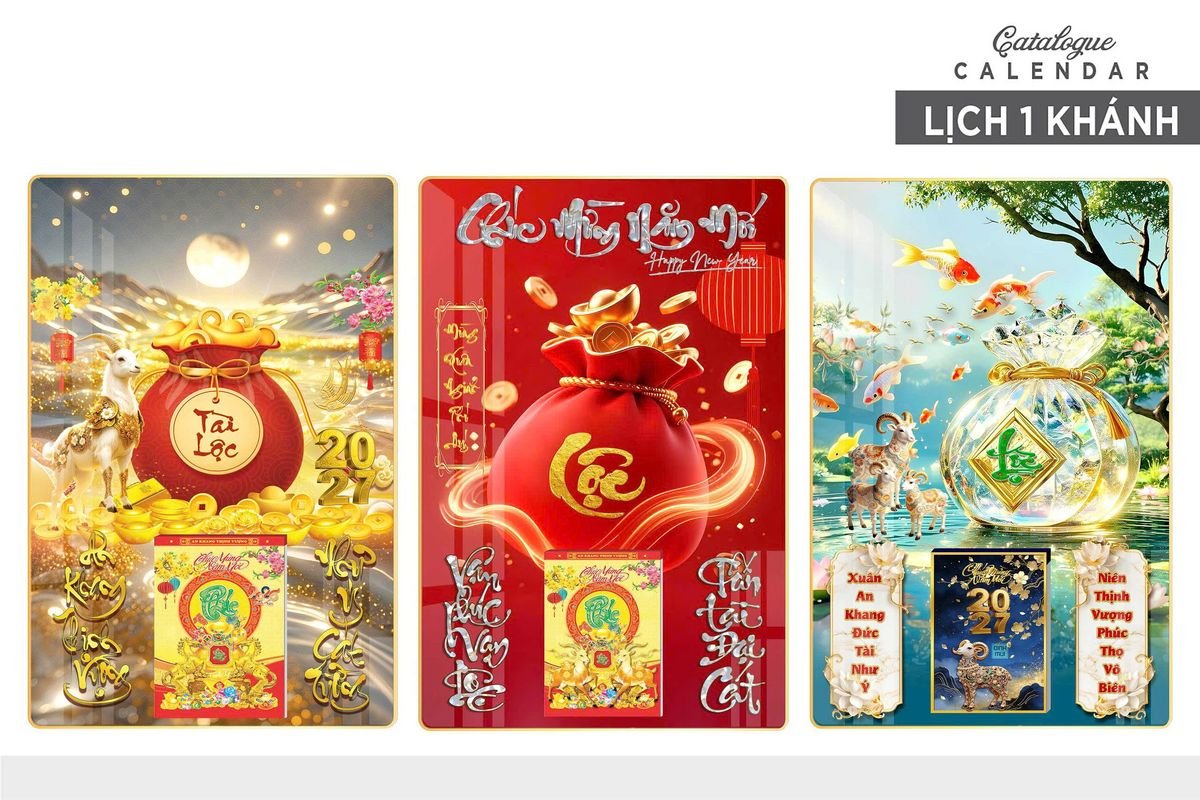 Lịch Gỗ Lamina Cao Cấp 40x60cm 2027 LM406_020 - Quà Tặng Quang Vũ