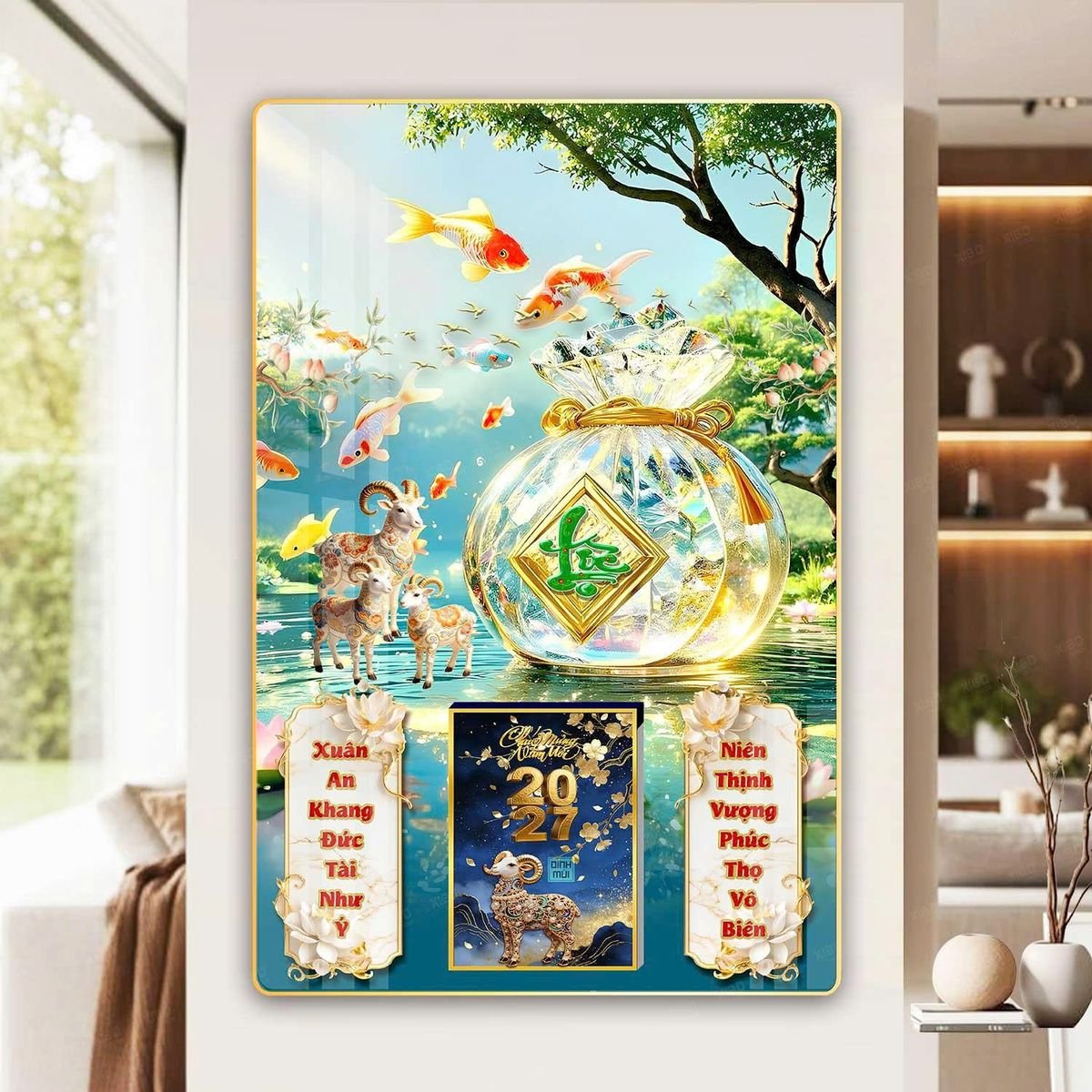 Lịch Gỗ Lamina Cao Cấp 40x60cm 2027 LM406_056 - Quà Tặng Quang Vũ