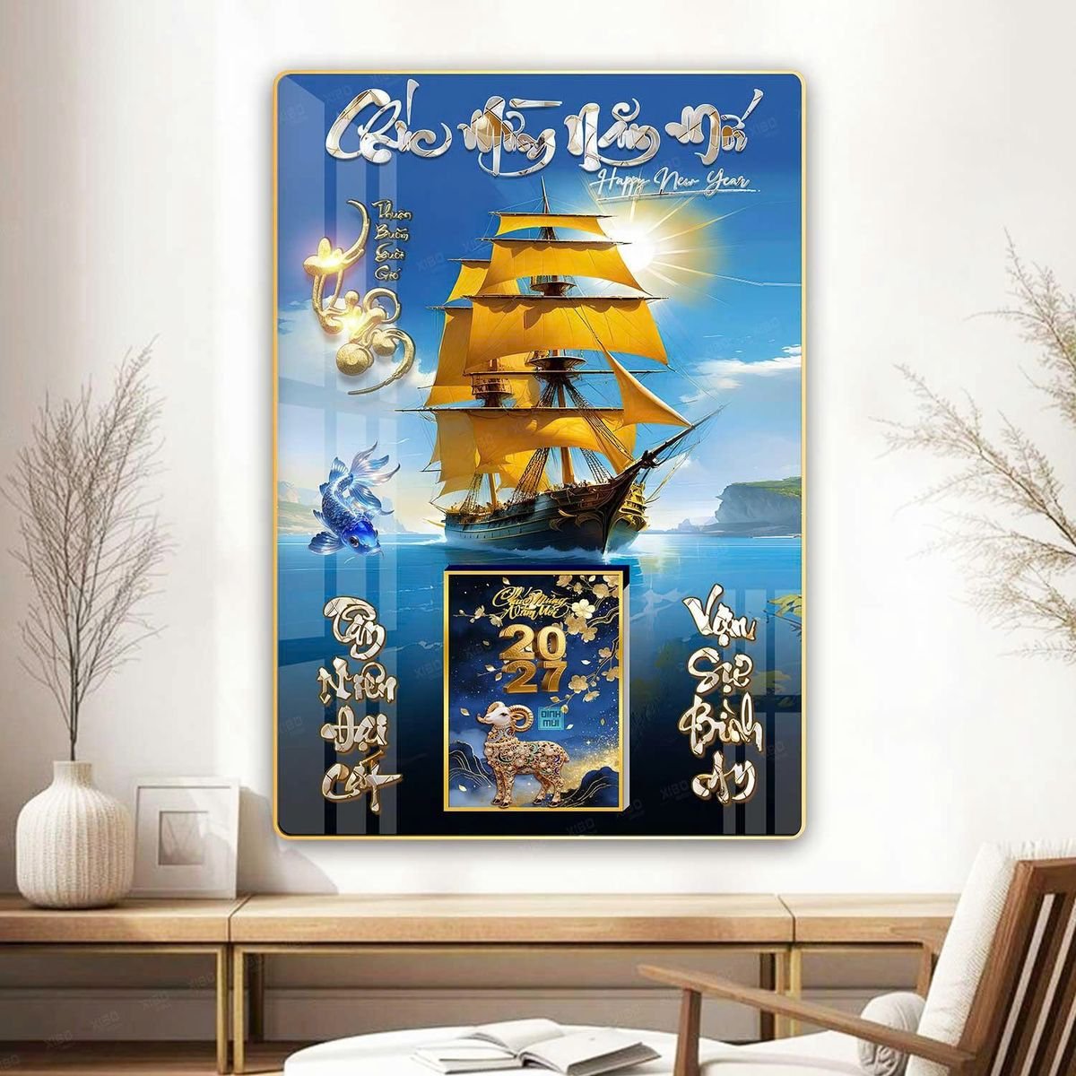 Lịch Gỗ Lamina Cao Cấp 40x60cm 2027 LM406_064 - Quà Tặng Quang Vũ