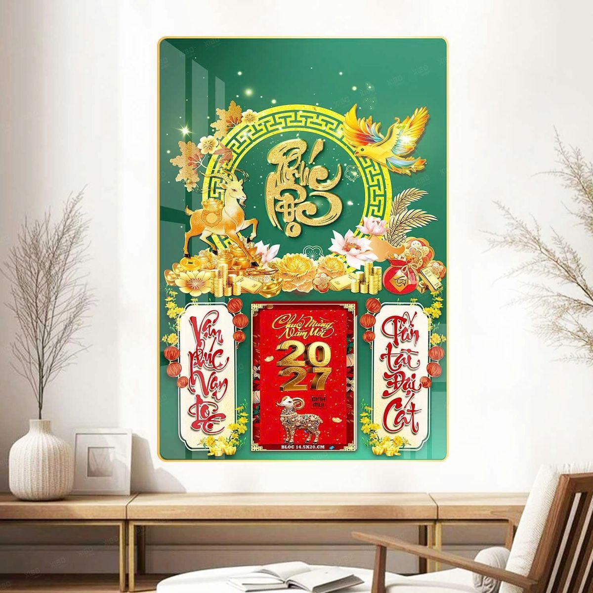 Lịch Gỗ Lamina Cao Cấp 40x60cm 2027 LM406_066 - Quà Tặng Quang Vũ
