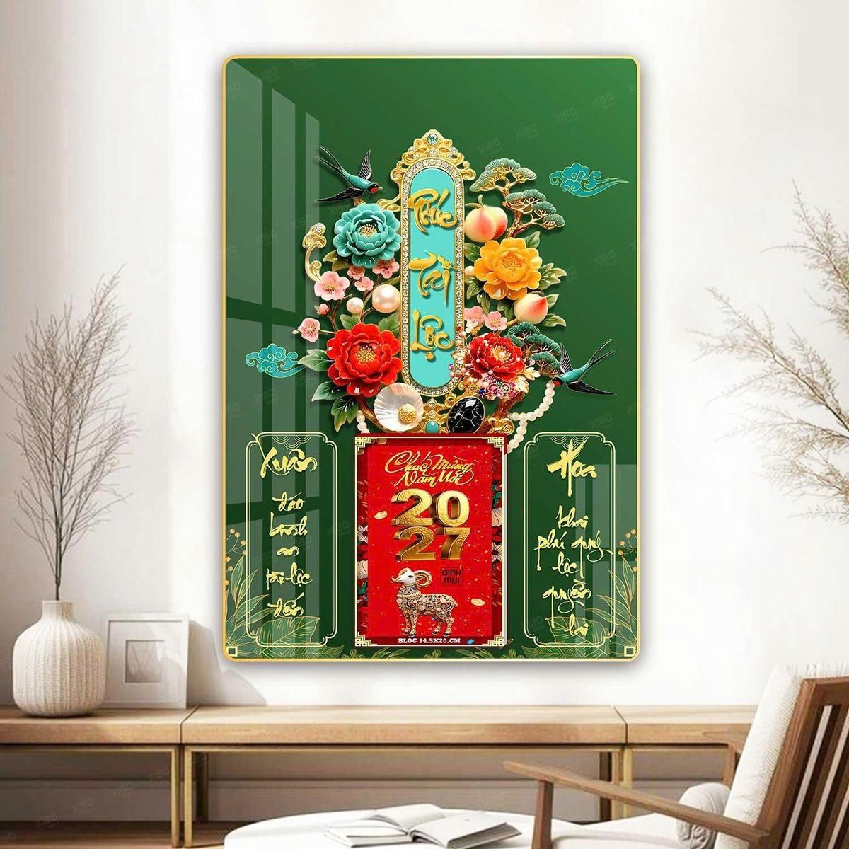 Lịch Gỗ Lamina Cao Cấp 40x60cm 2027 LM406_068 - Quà Tặng Quang Vũ