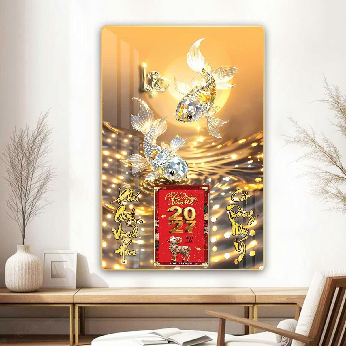 Lịch Gỗ Lamina Cao Cấp 40x60cm 2027 LM406_069 - Quà Tặng Quang Vũ