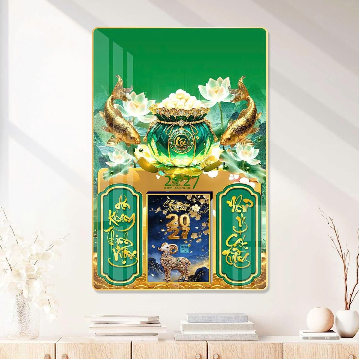 Lịch Gỗ Lamina Cao Cấp 40x60cm 2027 LM406_080 - Quà Tặng Quang Vũ