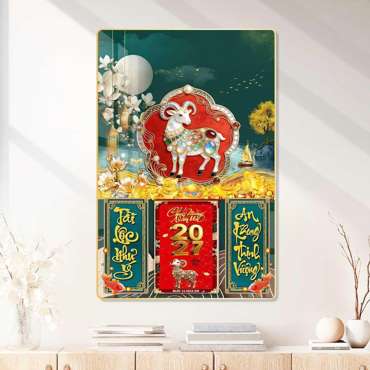 Lịch Gỗ Lamina Cao Cấp 40x60cm 2027 LM406_083 - Quà Tặng Quang Vũ