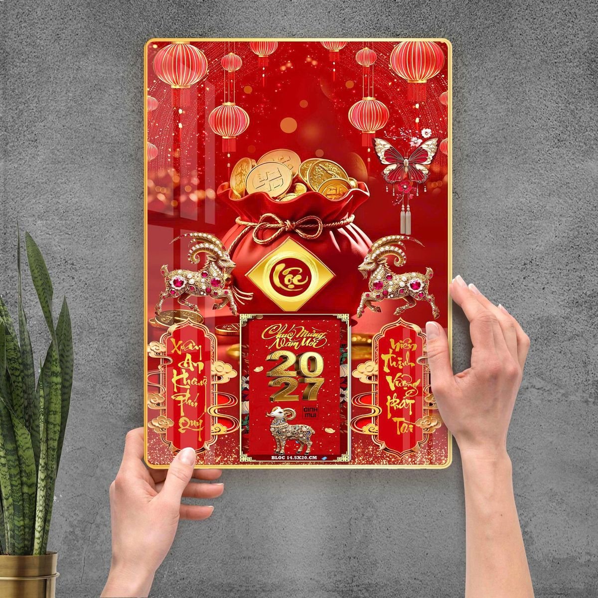 Lịch Gỗ Lamina Cao Cấp 40x60cm 2027 LM406_097 - Quà Tặng Quang Vũ