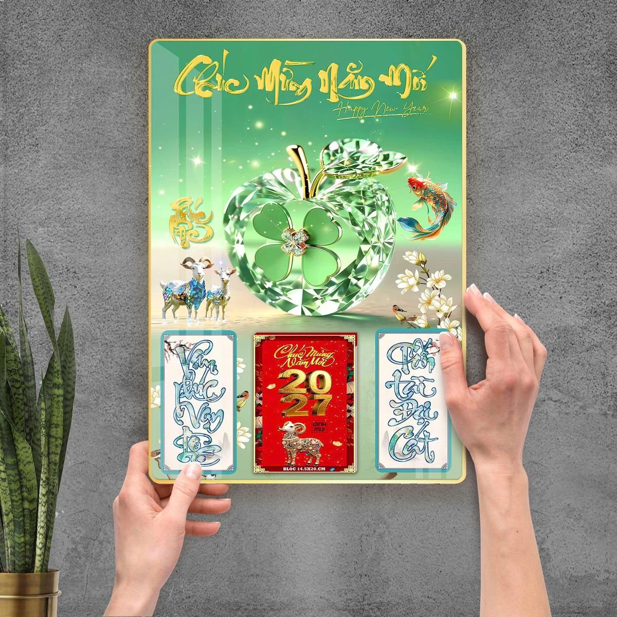 Lịch Gỗ Lamina Cao Cấp 40x60cm 2027 LM406_098 Xưởng In Ép Kim Nhũ Vàng Tận Gốc Lịch Gỗ Lamina Cao Cấp 40x60cm 2027 LM406_098 - Quà Tặng Quang Vũ