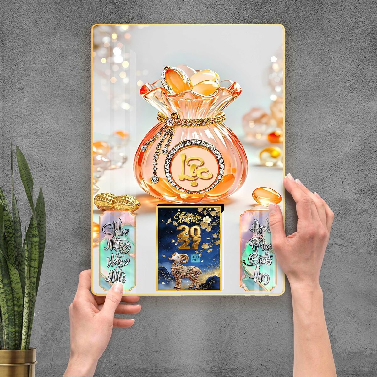 Lịch Gỗ Lamina Cao Cấp 40x60cm 2027 LM406_100 Xưởng In Ép Kim Nhũ Vàng Tận Gốc Lịch Gỗ Lamina Cao Cấp 40x60cm 2027 LM406_100 - Quà Tặng Quang Vũ