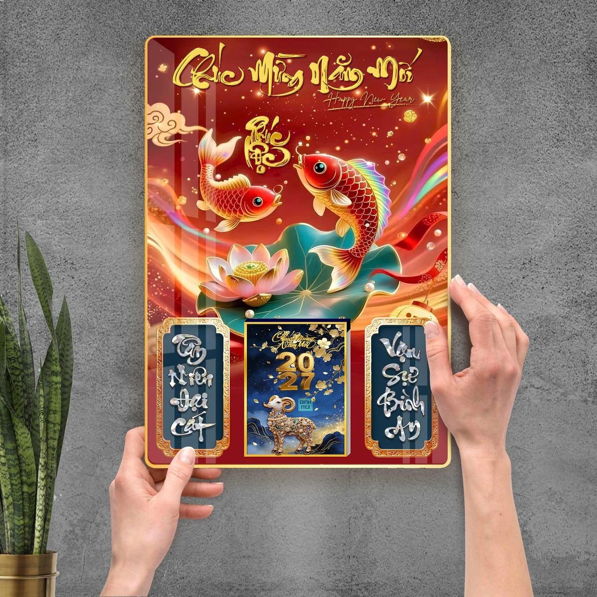 Lịch Gỗ Lamina Cao Cấp 40x60cm 2027 LM406_102 Xưởng In Ép Kim Nhũ Vàng Tận Gốc Lịch Gỗ Lamina Cao Cấp 40x60cm 2027 LM406_102 - Quà Tặng Quang Vũ