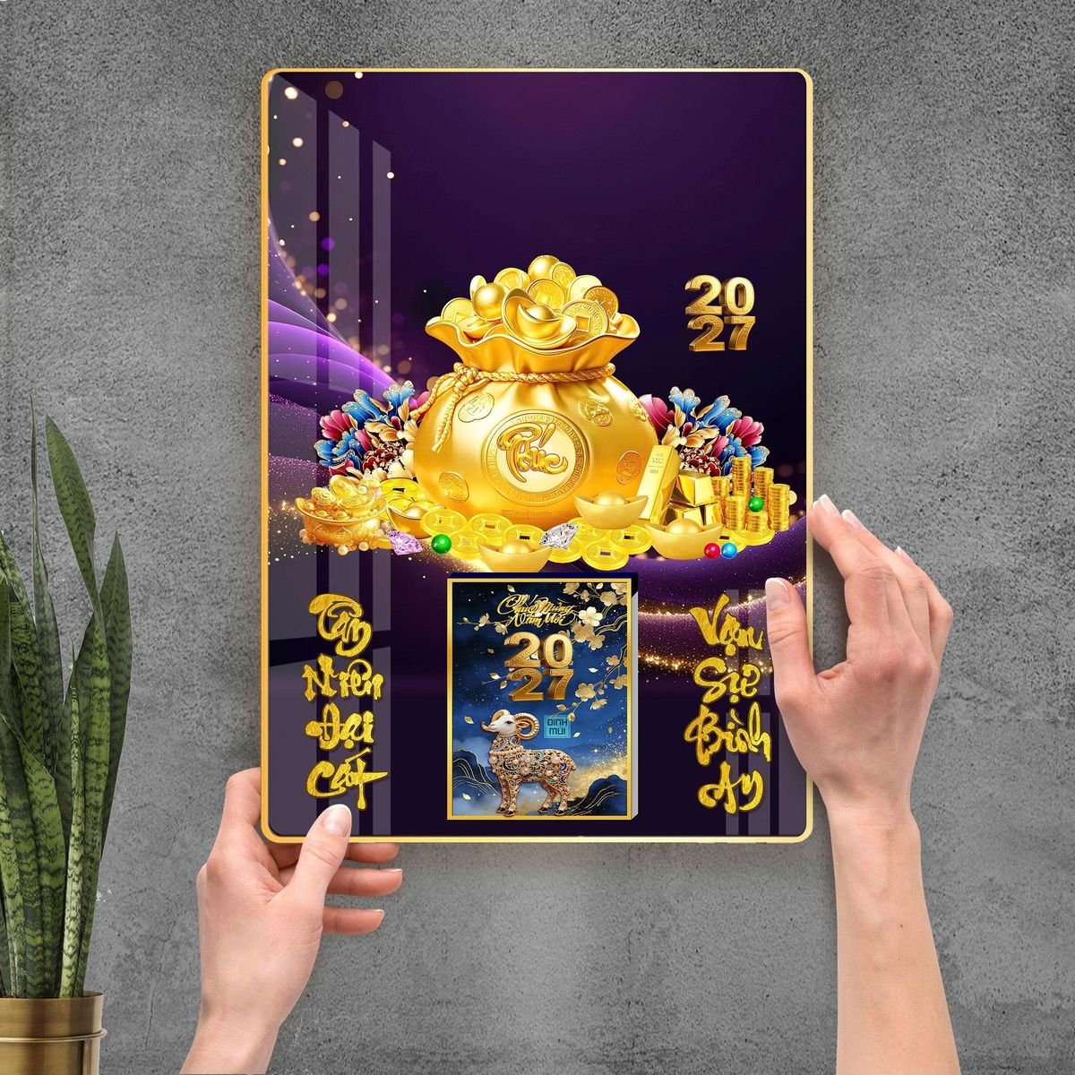 Lịch Gỗ Lamina Cao Cấp 40x60cm 2027 LM406_109 - Quà Tặng Quang Vũ