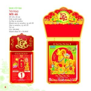 Lịch Bloc Cực Đại 2027 MT Mẫu MT03 (25 x 35cm) Xưởng In Ép Kim Nhũ Vàng Tận Gốc in logo doanh nghiệp quà tặng Tết tại Xưởng Quà Tặng Quang Vũ