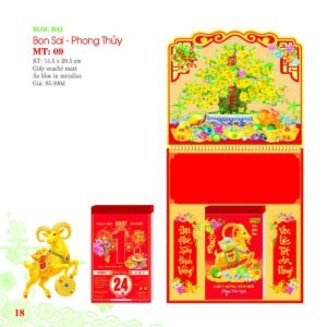 Lịch Bloc 2027 MT Mẫu MT09 (29 x 41 cm) Xưởng In Ép Kim Nhũ Vàng Tận Gốc in logo doanh nghiệp quà tặng Tết tại Xưởng Quà Tặng Quang Vũ