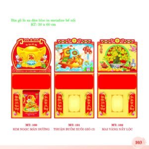 Bìa Lò Xo Dán Bloc 2027 MT Mẫu MT101 (30 x 60cm) Xưởng In Ép Kim Nhũ Vàng Tận Gốc in logo doanh nghiệp quà tặng Tết tại Xưởng Quà Tặng Quang Vũ