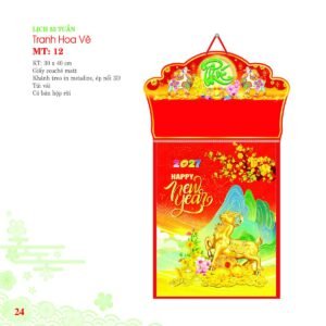 Lịch Bloc 2027 MT Mẫu MT12 (29 x 41 cm) Xưởng In Ép Kim Nhũ Vàng Tận Gốc in logo doanh nghiệp quà tặng Tết tại Xưởng Quà Tặng Quang Vũ