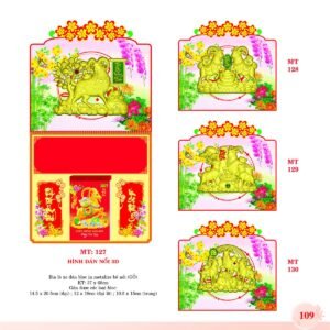 Bìa Lò Xo Dán Bloc 2027 MT Mẫu MT128 (37 x 68cm) Xưởng In Ép Kim Nhũ Vàng Tận Gốc in logo doanh nghiệp quà tặng Tết tại Xưởng Quà Tặng Quang Vũ
