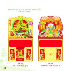 Bìa Lò Xo Dán Bloc 2027 MT Mẫu MT138 - Kim Ngọc Mãn Đường (37 x 68cm) Xưởng In Ép Kim Nhũ Vàng Tận Gốc in logo doanh nghiệp quà tặng Tết tại Xưởng Quà Tặng Quang Vũ