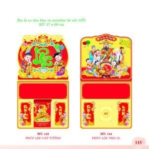Bìa Lò Xo Dán Bloc 2027 MT Mẫu MT144 (37 x 68cm) Xưởng In Ép Kim Nhũ Vàng Tận Gốc in logo doanh nghiệp quà tặng Tết tại Xưởng Quà Tặng Quang Vũ
