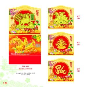 Lịch Treo Tường Lò Xo 2027 MT Mẫu MT166 (37 x 68cm) Xưởng In Ép Kim Nhũ Vàng Tận Gốc in logo doanh nghiệp quà tặng Tết tại Xưởng Quà Tặng Quang Vũ