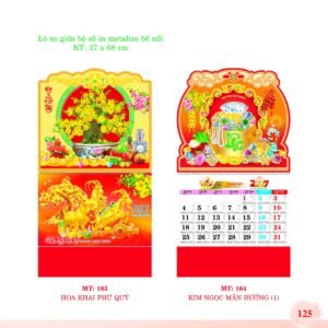 Lịch Treo Tường Lò Xo 2027 MT Mẫu MT183 - Kim Ngọc Mãn Đường (37 x 68cm) Xưởng In Ép Kim Nhũ Vàng Tận Gốc in logo doanh nghiệp quà tặng Tết tại Xưởng Quà Tặng Quang Vũ