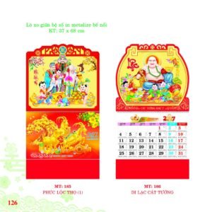 Lịch Treo Tường Lò Xo 2027 MT Mẫu MT185 - Cát Tường Như Ý (37 x 68cm) Xưởng In Ép Kim Nhũ Vàng Tận Gốc in logo doanh nghiệp quà tặng Tết tại Xưởng Quà Tặng Quang Vũ