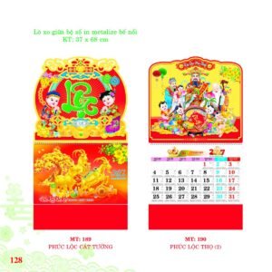Lịch Treo Tường Lò Xo 2027 MT Mẫu MT190 (37 x 68cm) Xưởng In Ép Kim Nhũ Vàng Tận Gốc in logo doanh nghiệp quà tặng Tết tại Xưởng Quà Tặng Quang Vũ
