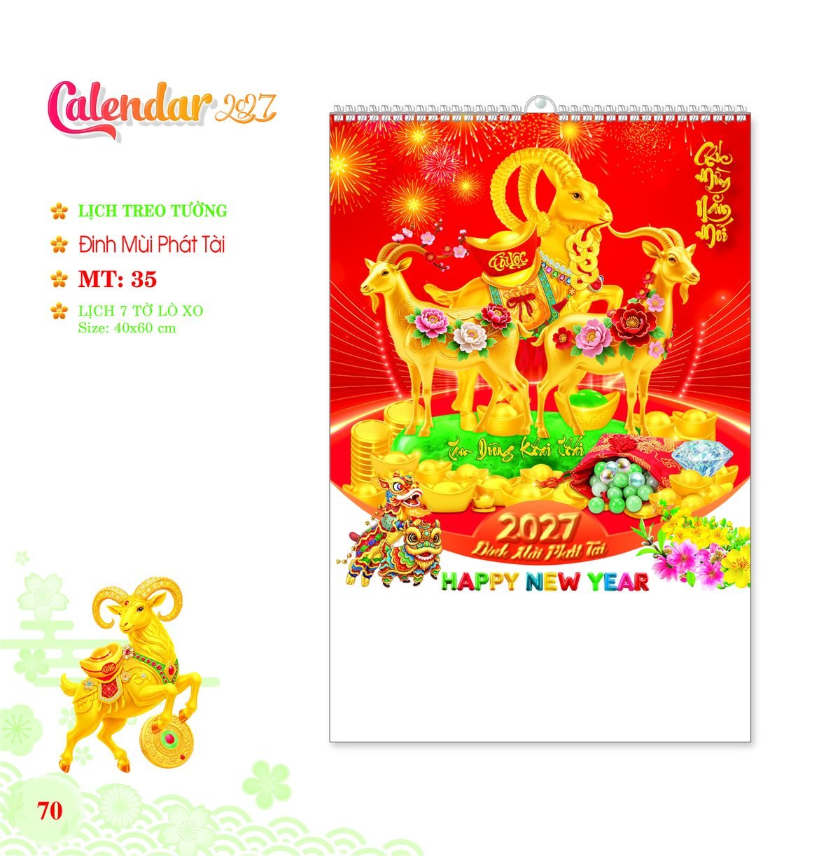 Lịch Treo Tường Lò Xo 2027 MT Mẫu MT35 (40 x 60cm) Xưởng In Ép Kim Nhũ Vàng Tận Gốc Lịch Treo Tường Lò Xo 2027 MT Mẫu MT35 (40 x 60cm) Xưởng In Ép Kim Nhũ Vàng Tận Gốc in logo doanh nghiệp quà tặng Tết tại Xưởng Quà Tặng Quang Vũ