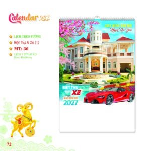 Lịch Treo Tường Lò Xo 2027 MT Mẫu MT36 (40 x 60cm) Xưởng In Ép Kim Nhũ Vàng Tận Gốc in logo doanh nghiệp quà tặng Tết tại Xưởng Quà Tặng Quang Vũ