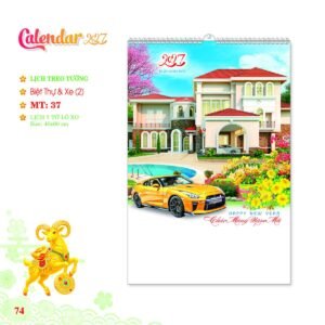 Lịch Treo Tường Lò Xo 2027 MT Mẫu MT37 (40 x 60cm) Xưởng In Ép Kim Nhũ Vàng Tận Gốc in logo doanh nghiệp quà tặng Tết tại Xưởng Quà Tặng Quang Vũ