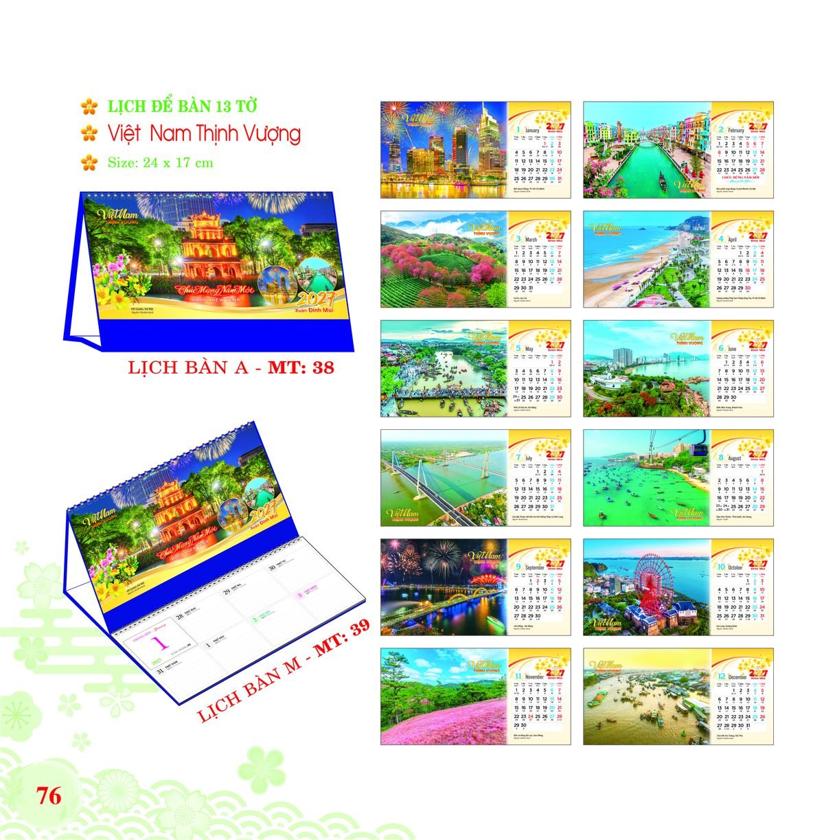Lịch Để Bàn 2027 MT Mẫu MT39 (24 x 17cm) Xưởng In Ép Kim Nhũ Vàng Tận Gốc Lịch Để Bàn 2027 MT Mẫu MT39 (24 x 17cm) Xưởng In Ép Kim Nhũ Vàng Tận Gốc in logo doanh nghiệp quà tặng Tết tại Xưởng Quà Tặng Quang Vũ