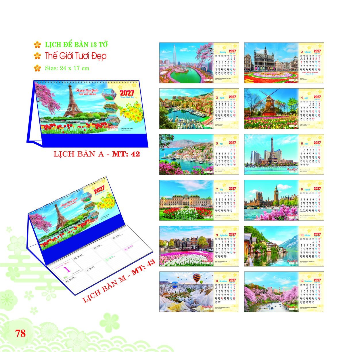 Lịch Để Bàn 2027 MT Mẫu MT42 (24 x 17cm) Xưởng In Ép Kim Nhũ Vàng Tận Gốc Lịch Để Bàn 2027 MT Mẫu MT42 (24 x 17cm) Xưởng In Ép Kim Nhũ Vàng Tận Gốc in logo doanh nghiệp quà tặng Tết tại Xưởng Quà Tặng Quang Vũ