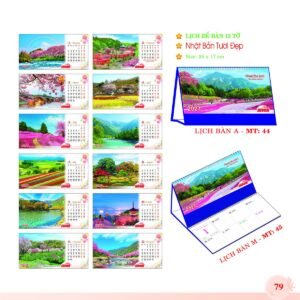 Lịch Để Bàn 2027 MT Mẫu MT45 (24 x 17cm) Xưởng In Ép Kim Nhũ Vàng Tận Gốc in logo doanh nghiệp quà tặng Tết tại Xưởng Quà Tặng Quang Vũ