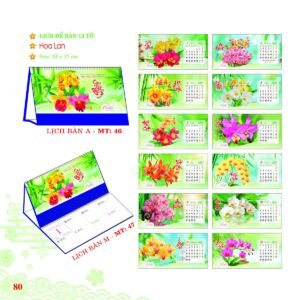 Lịch Để Bàn 2027 MT Mẫu MT47 (24 x 17cm) Xưởng In Ép Kim Nhũ Vàng Tận Gốc in logo doanh nghiệp quà tặng Tết tại Xưởng Quà Tặng Quang Vũ