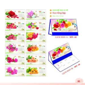 Lịch Để Bàn 2027 MT Mẫu MT49 (24 x 17cm) Xưởng In Ép Kim Nhũ Vàng Tận Gốc in logo doanh nghiệp quà tặng Tết tại Xưởng Quà Tặng Quang Vũ