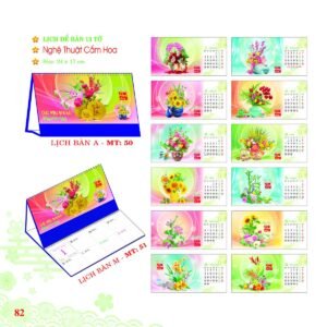 Lịch Để Bàn 2027 MT Mẫu MT51 (24 x 17cm) Xưởng In Ép Kim Nhũ Vàng Tận Gốc in logo doanh nghiệp quà tặng Tết tại Xưởng Quà Tặng Quang Vũ
