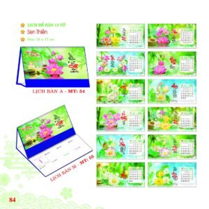 Lịch Để Bàn 2027 MT Mẫu MT55 (24 x 17cm) Xưởng In Ép Kim Nhũ Vàng Tận Gốc in logo doanh nghiệp quà tặng Tết tại Xưởng Quà Tặng Quang Vũ